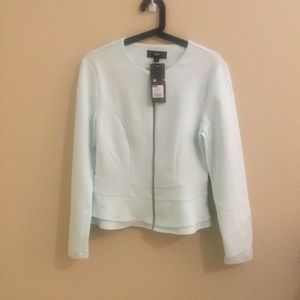 NWT Mossimo Light Blue Peplum Zip Jacket